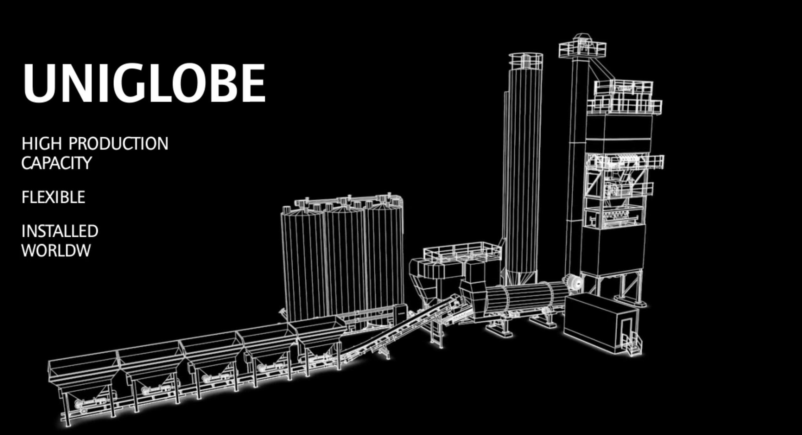 Ammann Uniglobe Asphaltmischanlage – 3D-Animationsstill